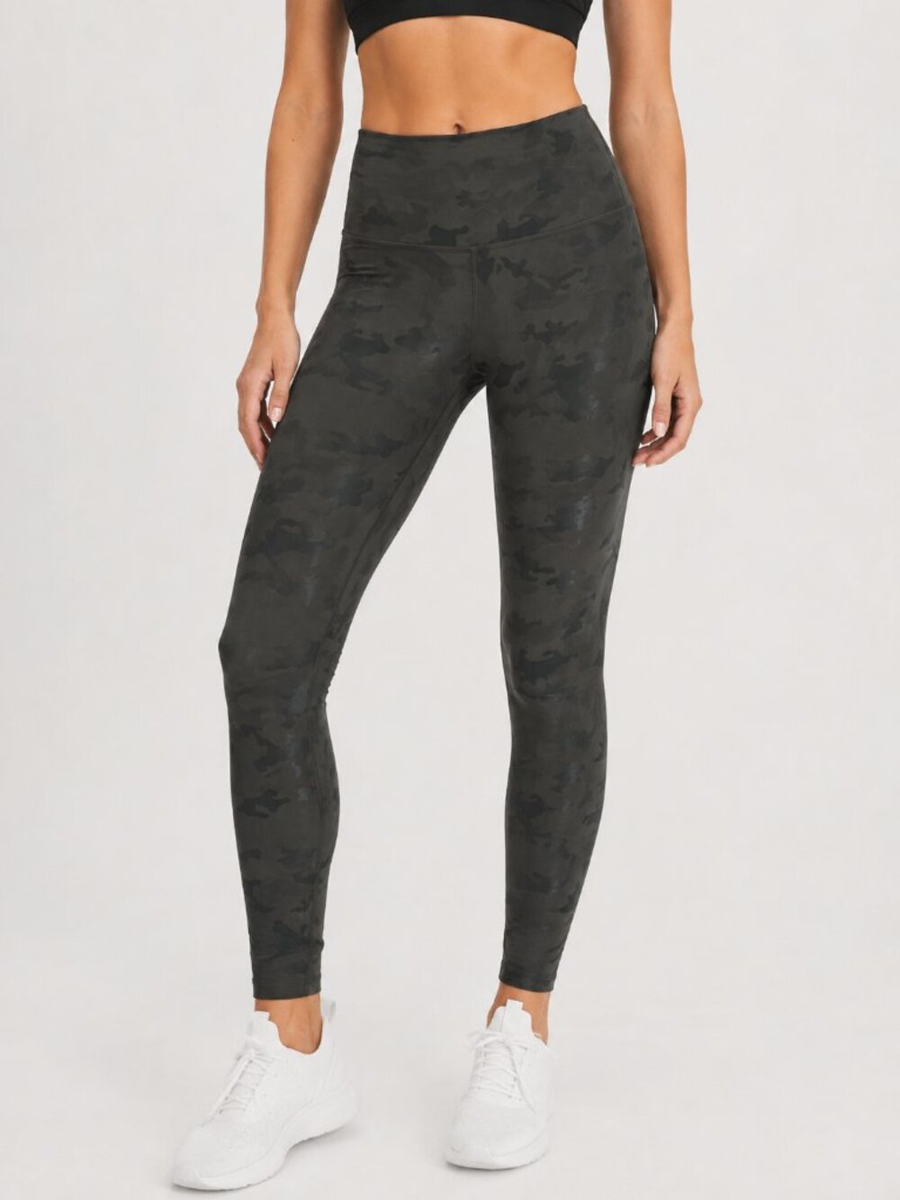 SPANX  Camouflage  Black and Muted Green High-Waisted Leggings Size Large